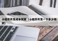 小程序开发成本预算（小程序开发一个多少钱啊）